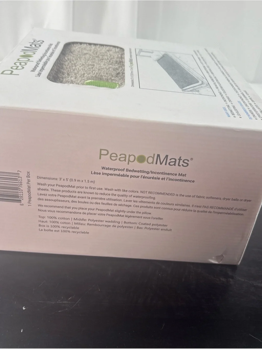 PeapodMats Waterproof Bedwetting & Incontinence Mat 3' x 5' Reusable Washable